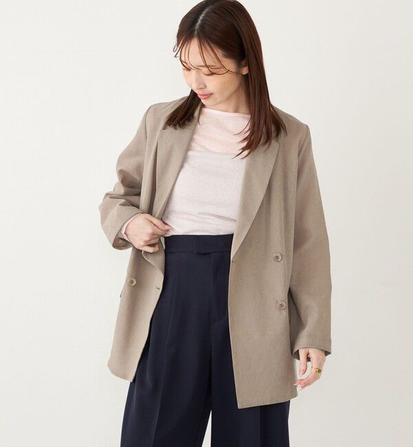 SHIPS Colors 「《一部追加予約》SHIPS Colors:〈手洗い可能〉シアー リネンライク ダブルジャケット◆」|テーラードジャケット|