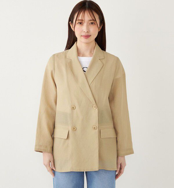 SHIPS Colors 「《一部追加予約》SHIPS Colors:〈手洗い可能〉シアー リネンライク ダブルジャケット◆」|テーラードジャケット|