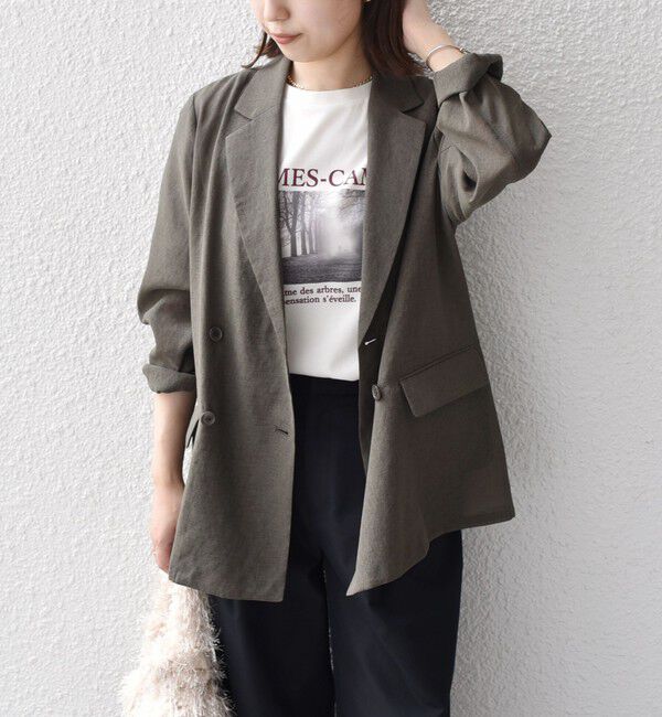 SHIPS Colors 「《一部追加予約》SHIPS Colors:〈手洗い可能〉シアー リネンライク ダブルジャケット◆」|テーラードジャケット|