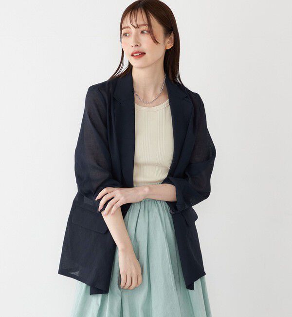 SHIPS Colors 「《一部追加予約》SHIPS Colors:〈手洗い可能〉シアー リネンライク ダブルジャケット◆」|テーラードジャケット|