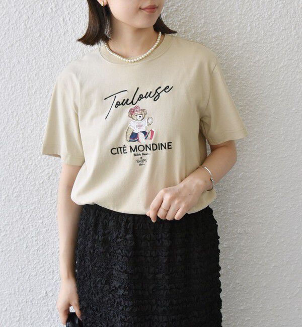 SHIPS Colors 「SHIPS Colors: TeddyBear(R) プリント & ステッチ Tシャツ◇」|Tシャツ・カットソー|ベージュ