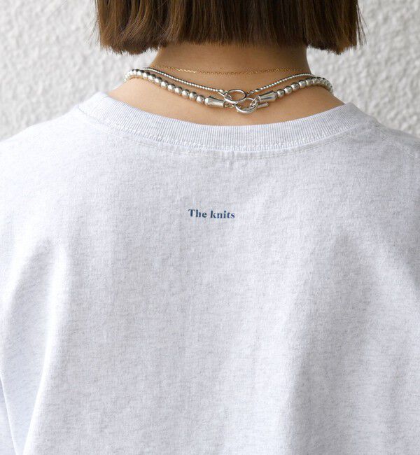 SHIPS any「【SHIPS any別注】THE KNiTS:〈洗濯機可能〉ラウンドヘム プリント ショート TEE」|Tシャツ・カットソー|