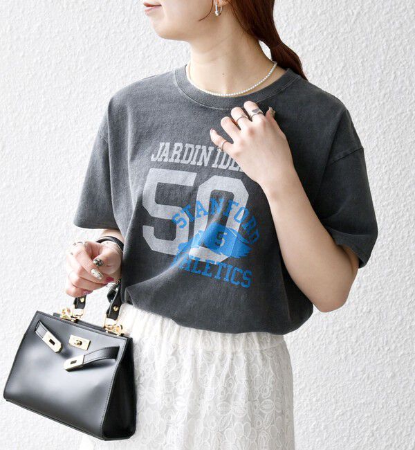 SHIPS any「【SHIPS any別注】THE KNiTS:〈洗濯機可能〉ラウンドヘム プリント ショート TEE」|Tシャツ・カットソー|