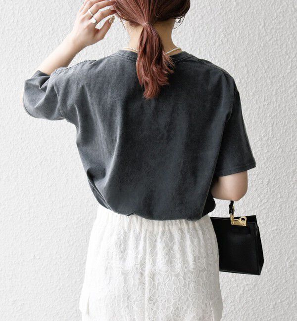 SHIPS any「【SHIPS any別注】THE KNiTS:〈洗濯機可能〉ラウンドヘム プリント ショート TEE」|Tシャツ・カットソー|