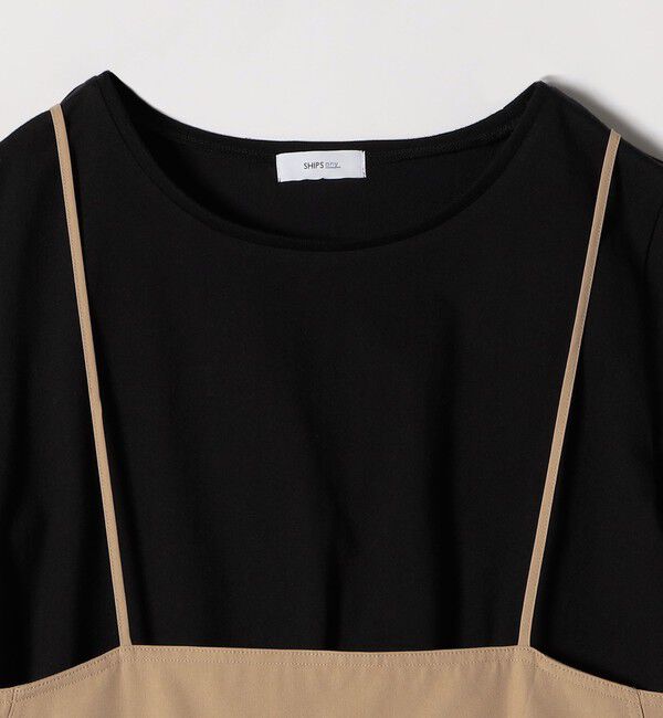 SHIPS any「SHIPS any:〈洗濯機可能〉Iライン キャミ ワンピース &times; ベーシック TEE セット」|ジャンパースカート|