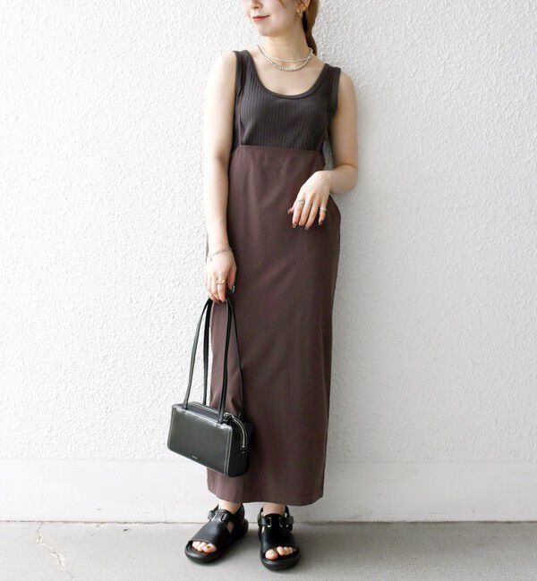 SHIPS any「SHIPS any:〈洗濯機可能〉Iライン キャミ ワンピース &times; ベーシック TEE セット」|ジャンパースカート|