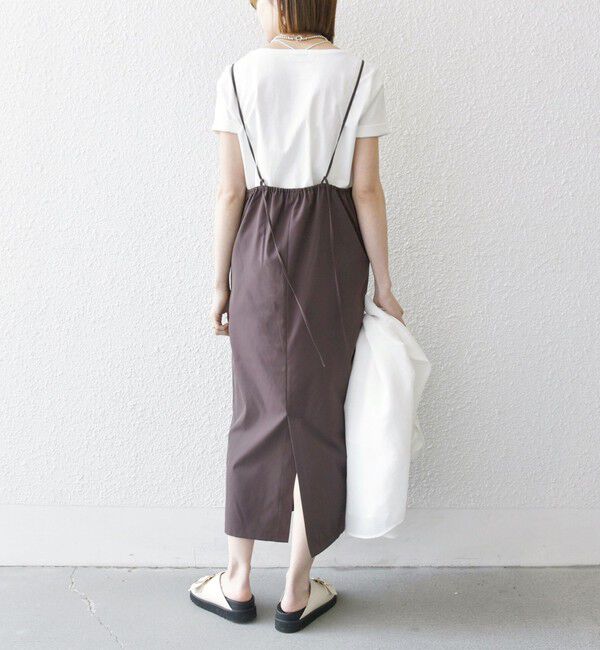 SHIPS any「SHIPS any:〈洗濯機可能〉Iライン キャミ ワンピース &times; ベーシック TEE セット」|ジャンパースカート|
