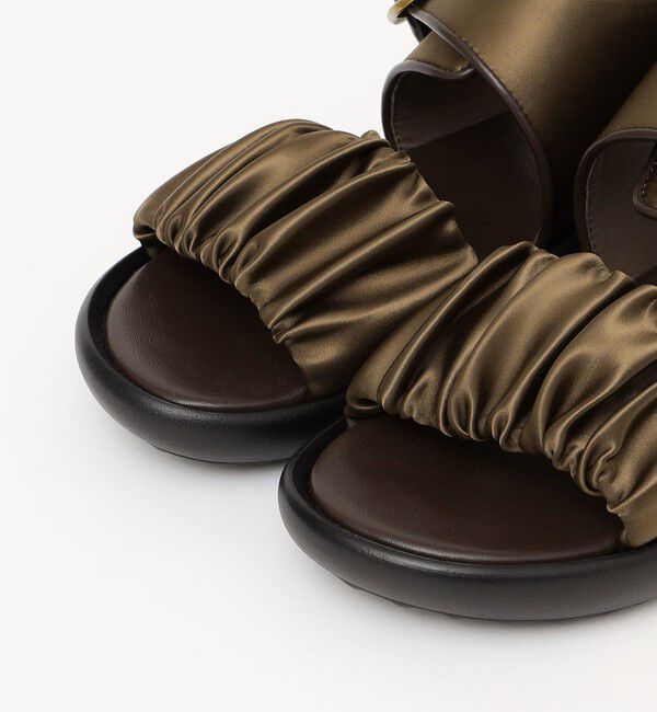 quaranciel「quaranciel: ギャザー デザイン ベルト サンダル」|サンダル|