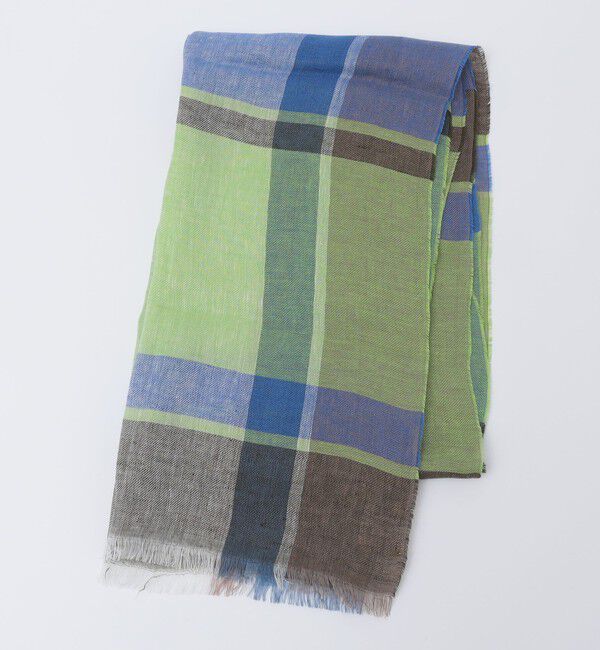 SHIPS「MARCEL LASSANCE: リネン チェック ストール」|ストール|