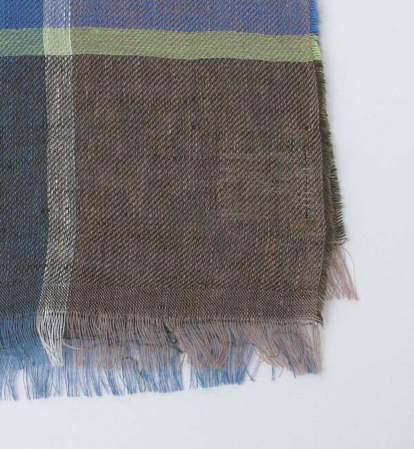 SHIPS「MARCEL LASSANCE: リネン チェック ストール」|ストール|