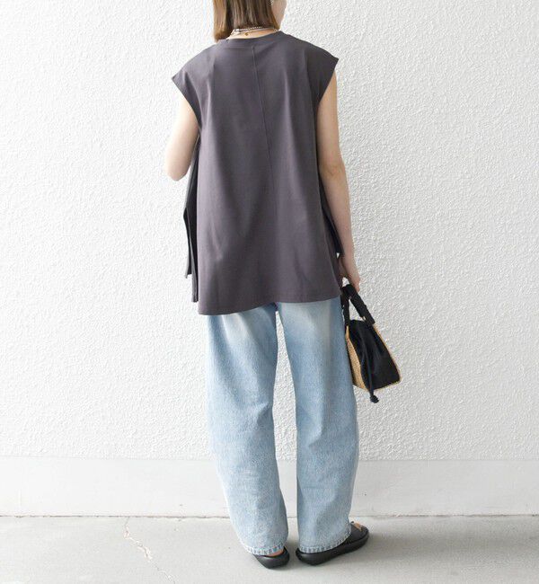 SHIPS any「《一部追加予約》SHIPS any:〈接触冷感/汗染み防止加工/洗濯機可能〉Aライン フレンチスリーブ TEE」|Tシャツ・カットソー|