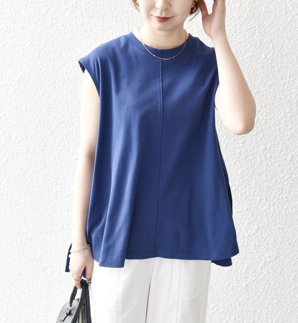 SHIPS any「《一部追加予約》SHIPS any:〈接触冷感/汗染み防止加工/洗濯機可能〉Aライン フレンチスリーブ TEE」|Tシャツ・カットソー|