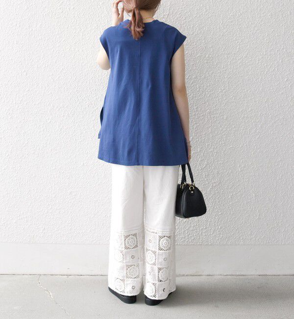 SHIPS any「《一部追加予約》SHIPS any:〈接触冷感/汗染み防止加工/洗濯機可能〉Aライン フレンチスリーブ TEE」|Tシャツ・カットソー|