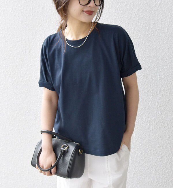 SHIPS any「SHIPS any:〈UVカット/接触冷感/吸水速乾/洗濯機可能〉USAコットン ツイスト TEE」|Tシャツ・カットソー|