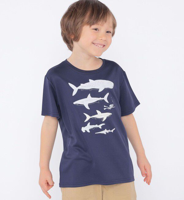 SHIPS KIDS「SHIPS KIDS:100c～130m /〈接触冷感/吸水速乾〉シャーク フリーク TEE」|Tシャツ・カットソー|