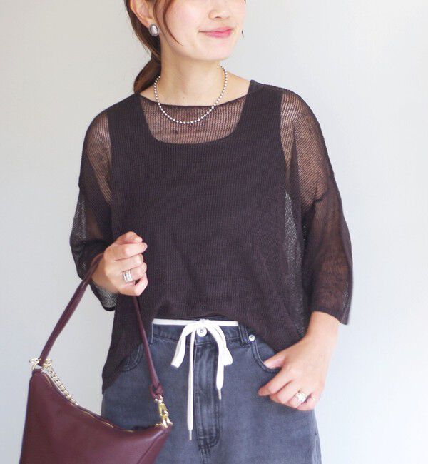 SHIPS for women「〈手洗い可能〉イタリアン シアー リネン プルオーバー」|ニット・セーター|