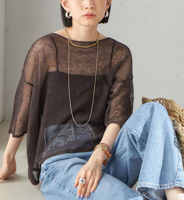 SHIPS for women「〈手洗い可能〉イタリアン シアー リネン プルオーバー」|ニット・セーター|