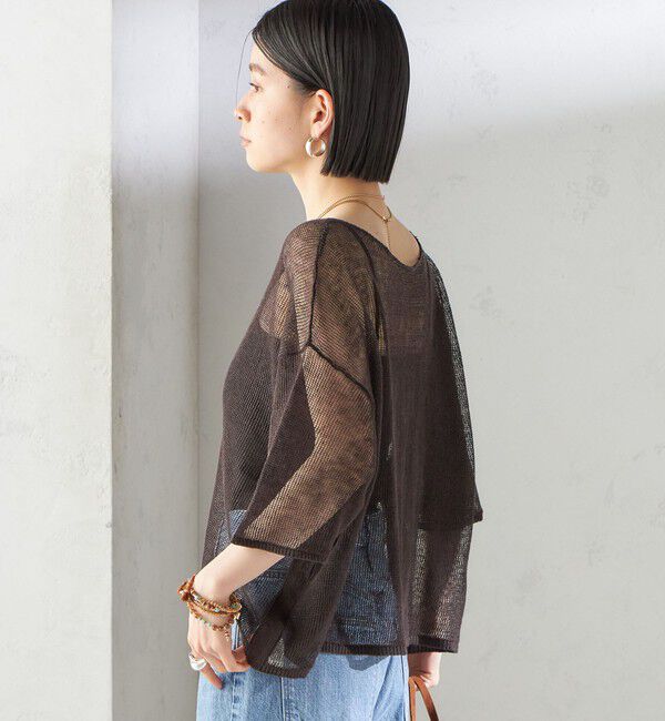 SHIPS for women「〈手洗い可能〉イタリアン シアー リネン プルオーバー」|ニット・セーター|