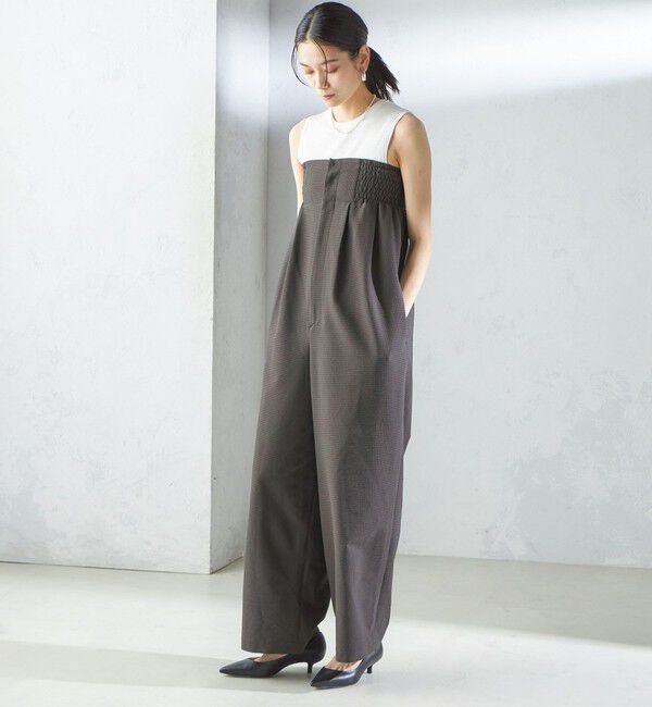 SHIPS for women「【SHIPS別注】APUPIL:〈洗濯機可能〉ギンガム チェック ベアトップ オールインワン」|オールインワン|