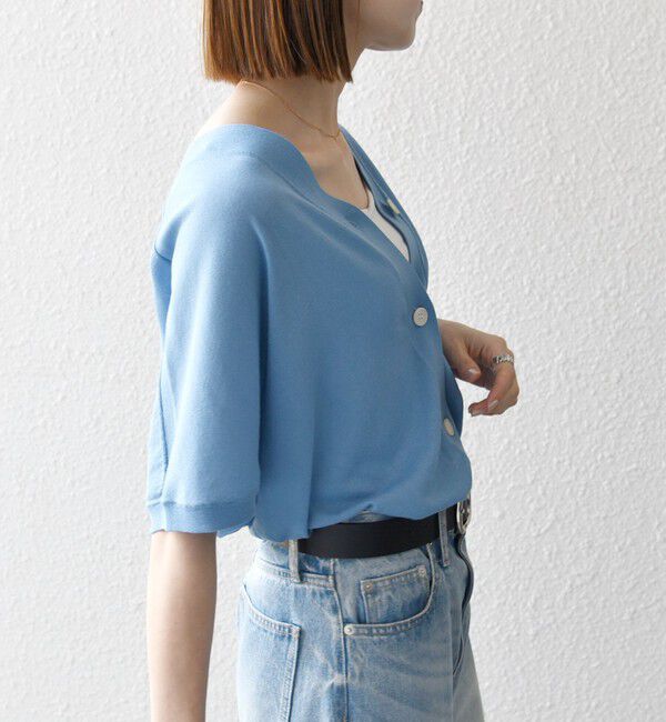 SHIPS any「SHIPS any:〈接触冷感/手洗い可能〉Vネック ドルマン ミディ カーディガン」|カーディガン|