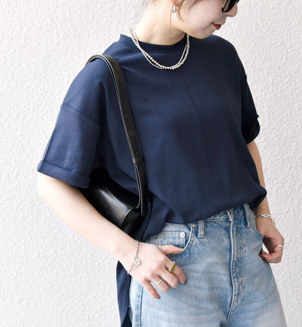 SHIPS any「SHIPS any:〈接触冷感/汗染み防止加工/洗濯機可能〉スリット ルーズ チュニック TEE」|Tシャツ・カットソー|