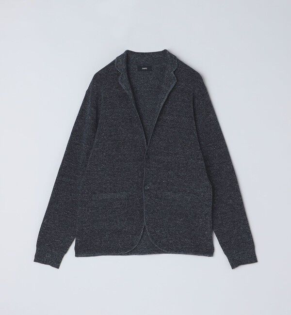 SHIPS「SHIPS: 14ゲージ リネン ニット 2ボタン ジャケット」|その他|ネイビー