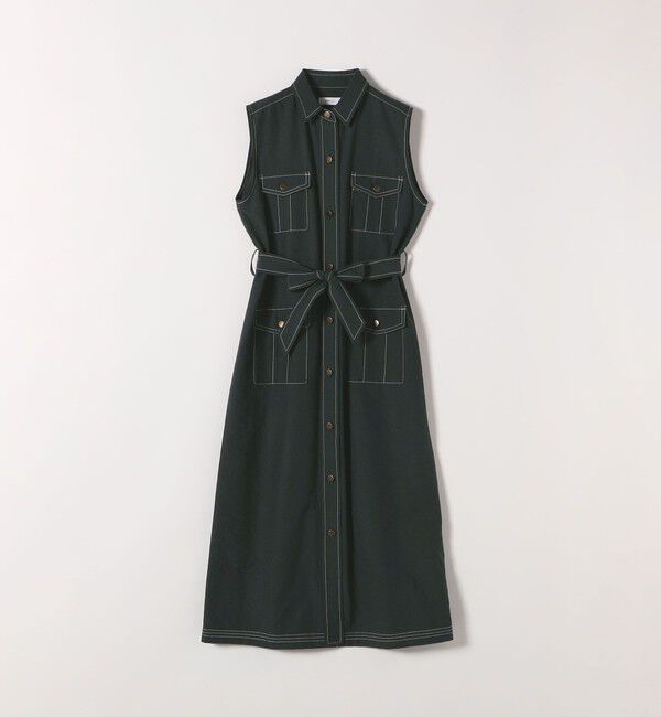 SHIPS any「SHIPS any:〈洗濯機可能〉オックス ステッチ ノースリーブ シャツ ワンピース」|ワンピース|