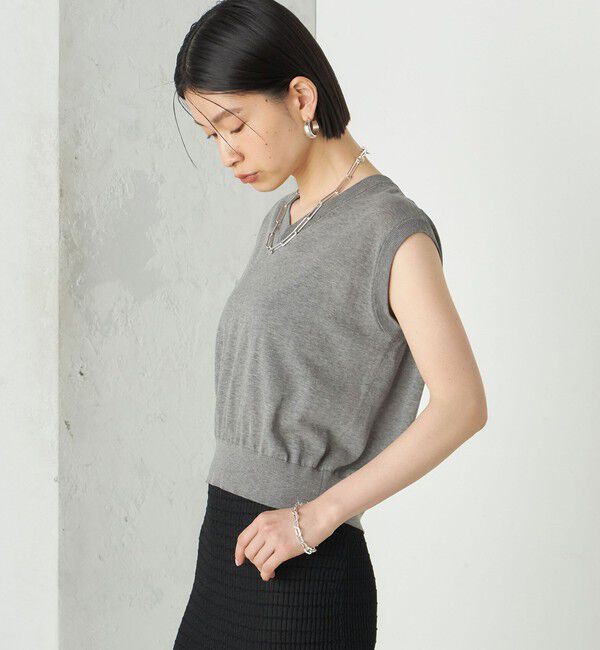 SHIPS for women「Wai＋:〈手洗い可能〉Vネック ベスト」|ニット・セーター|