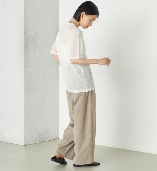 SHIPS for women「《予約》Wai＋:〈手洗い可能〉クリンクル シアー ショート スリーブ プルオーバー」|ニット・セーター|