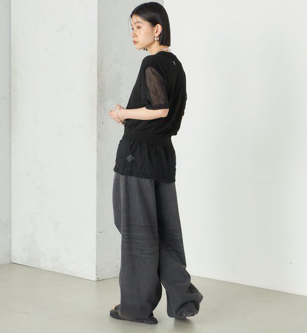 SHIPS for women「《予約》Wai＋:〈手洗い可能〉クリンクル シアー ショート スリーブ プルオーバー」|ニット・セーター|