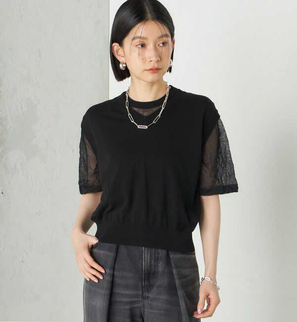 SHIPS for women「《予約》Wai＋:〈手洗い可能〉クリンクル シアー ショート スリーブ プルオーバー」|ニット・セーター|