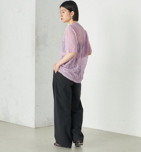 SHIPS for women「《予約》Wai＋:〈手洗い可能〉クリンクル シアー ショート スリーブ プルオーバー」|ニット・セーター|