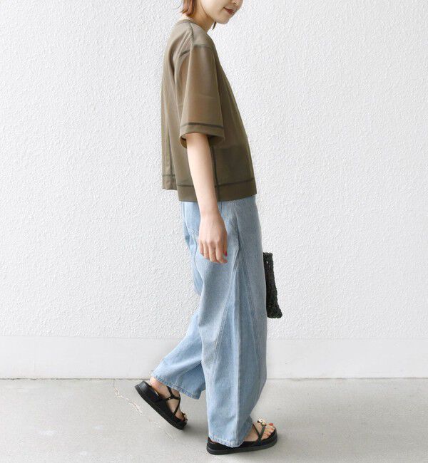 SHIPS for women「〈手洗い可能〉シアー トリコット ショート スリーブ プルオーバー」|Tシャツ・カットソー|