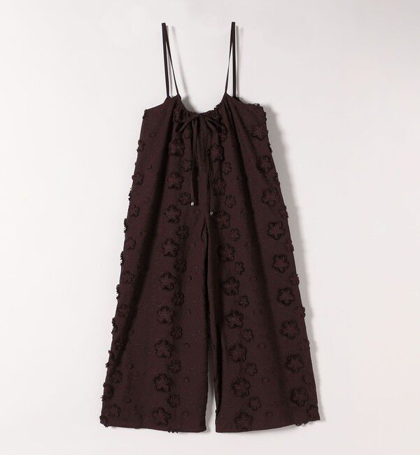 SHIPS any「SHIPS any:〈手洗い可能〉3D フラワー エンブロイダリー ギャザー サロペット」|オールインワン|