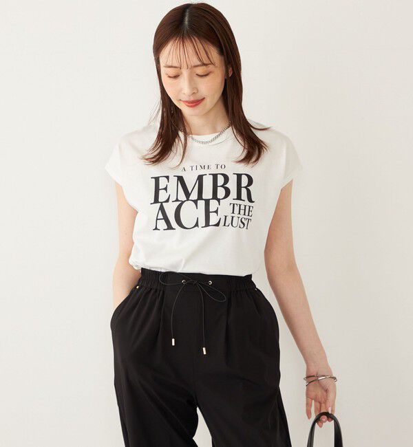 SHIPS Colors 「SHIPS Colors:〈接触冷感・UVカット〉フレンチスリーブ ロゴ Tシャツ◇」|Tシャツ・カットソー|