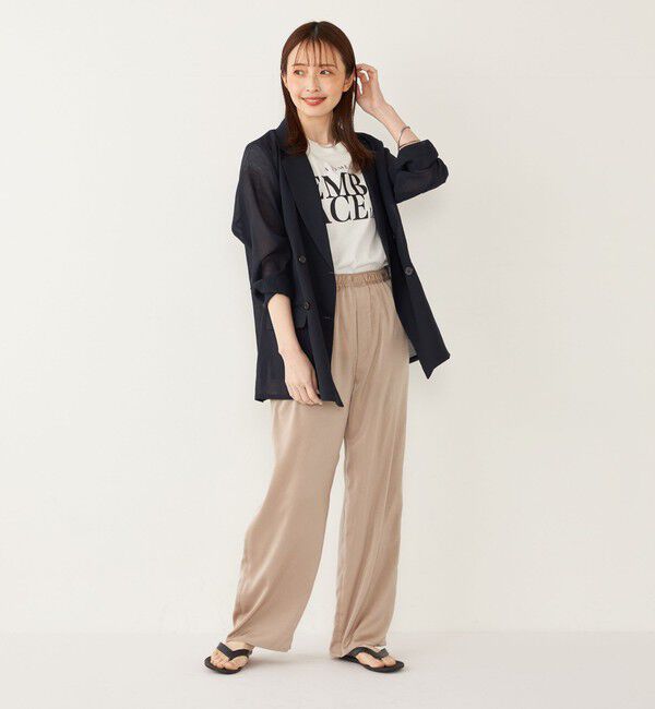 SHIPS Colors 「SHIPS Colors:〈接触冷感・UVカット〉フレンチスリーブ ロゴ Tシャツ◇」|Tシャツ・カットソー|