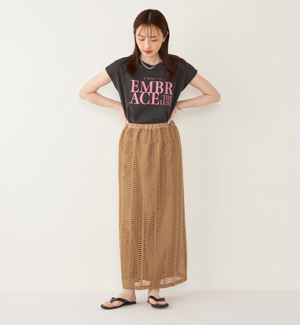 SHIPS Colors 「SHIPS Colors:〈接触冷感・UVカット〉フレンチスリーブ ロゴ Tシャツ◇」|Tシャツ・カットソー|