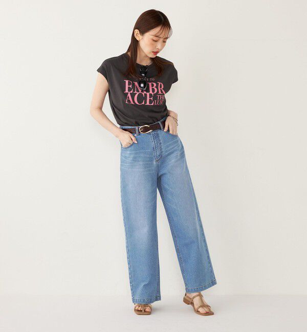 SHIPS Colors 「SHIPS Colors:〈接触冷感・UVカット〉フレンチスリーブ ロゴ Tシャツ◇」|Tシャツ・カットソー|