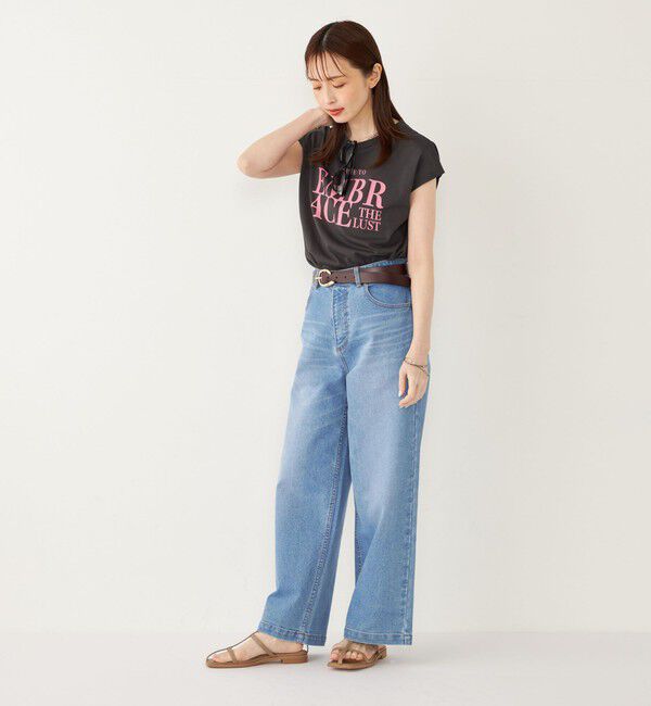 SHIPS Colors 「SHIPS Colors:〈接触冷感・UVカット〉フレンチスリーブ ロゴ Tシャツ◇」|Tシャツ・カットソー|