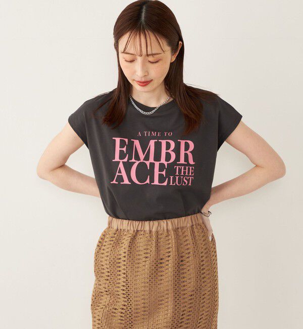 SHIPS Colors 「SHIPS Colors:〈接触冷感・UVカット〉フレンチスリーブ ロゴ Tシャツ◇」|Tシャツ・カットソー|