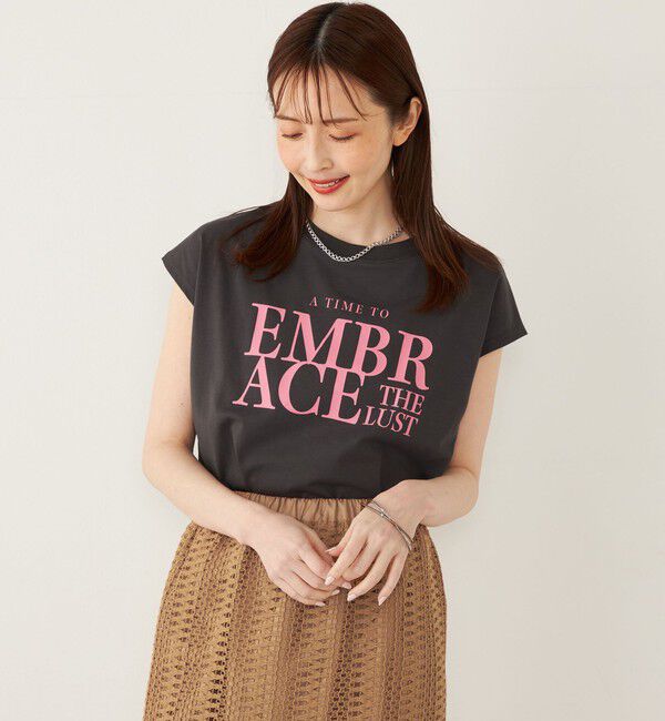 SHIPS Colors 「SHIPS Colors:〈接触冷感・UVカット〉フレンチスリーブ ロゴ Tシャツ◇」|Tシャツ・カットソー|