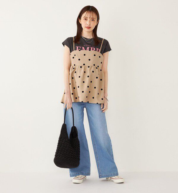 SHIPS Colors 「SHIPS Colors:〈接触冷感・UVカット〉フレンチスリーブ ロゴ Tシャツ◇」|Tシャツ・カットソー|