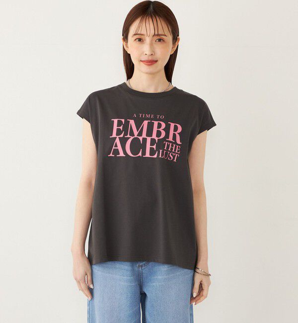 SHIPS Colors 「SHIPS Colors:〈接触冷感・UVカット〉フレンチスリーブ ロゴ Tシャツ◇」|Tシャツ・カットソー|