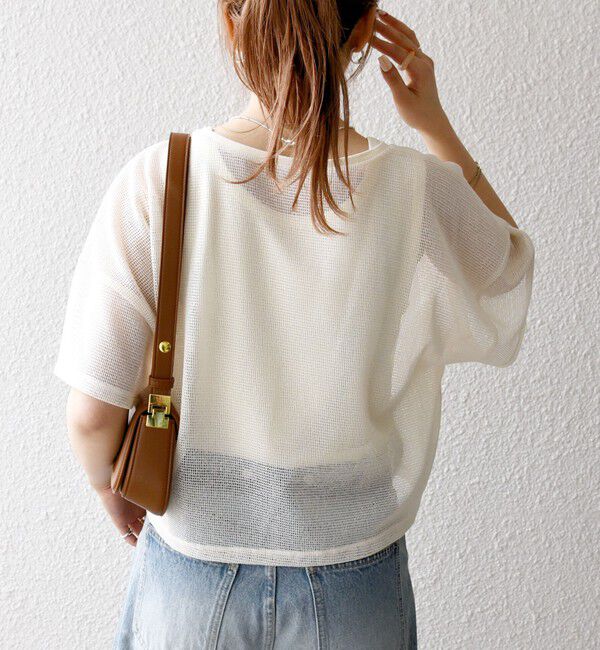 SHIPS any「SHIPS any:〈手洗い可能〉メッシュ シアー ワイド TEE &times; タンク セット」|Tシャツ・カットソー|