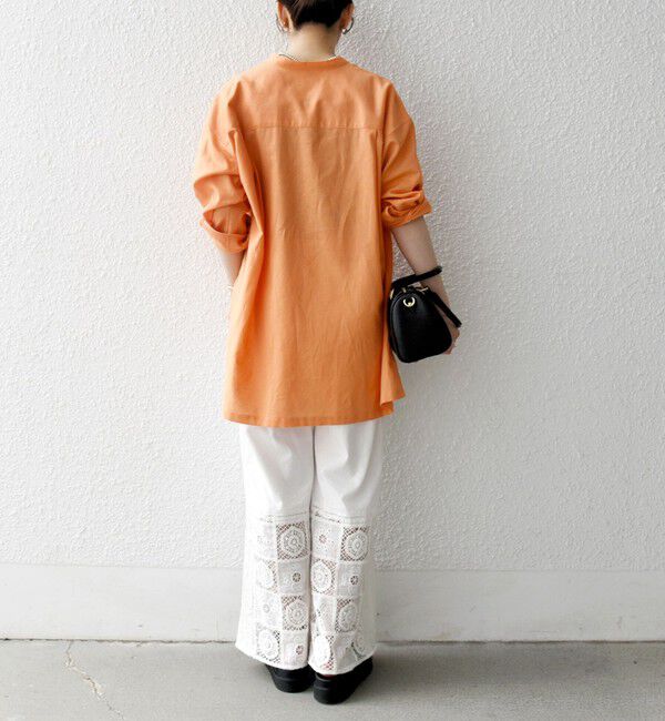 SHIPS any「SHIPS any:〈洗濯機可能〉リネン ミックス スタンドカラー ポケット シャツ 25SS 2」|シャツ・ブラウス|