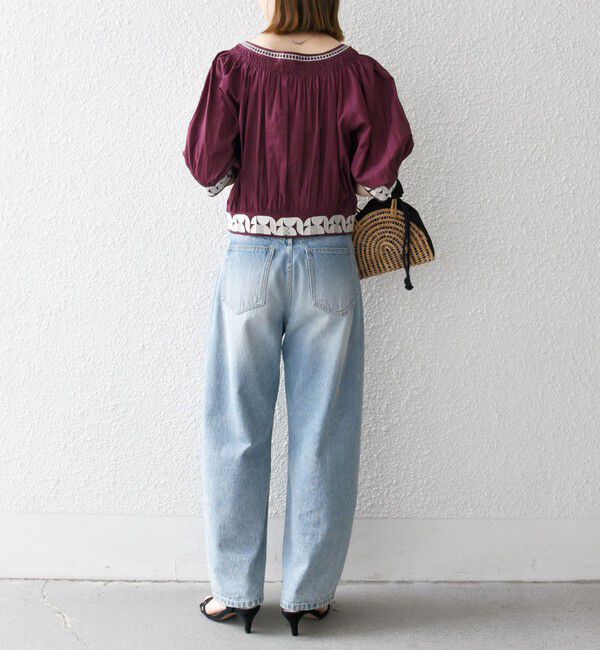 SHIPS any「bon_meur:〈洗濯機可能〉ジオメトリック エンブロイダリー シャーリング ブラウス」|シャツ・ブラウス|