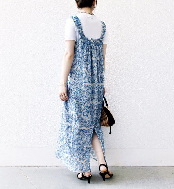 SHIPS any「SHIPS any:〈手洗い可能〉メッシュ ジャカード ギャザー Iライン ワンピース」|ワンピース|