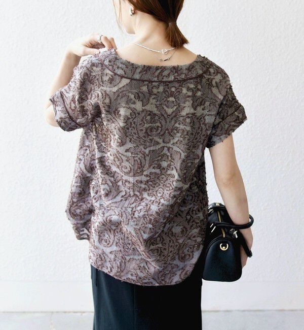 SHIPS any「SHIPS any:〈手洗い可能〉メッシュ ジャカード カフタン スキッパー ブラウス」|シャツ・ブラウス|