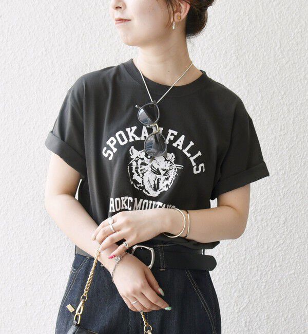 SHIPS any「GULFCOAST SPORTSWEAR:〈洗濯機可能〉グラフィック TEE」|Tシャツ・カットソー|ブラック