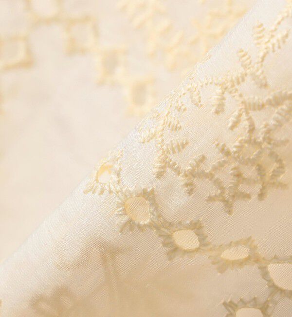 SHIPS any「SHIPS any:〈手洗い可能〉エンブロイダリー レース シアー フレンチスリーブ シャツ」|シャツ・ブラウス|